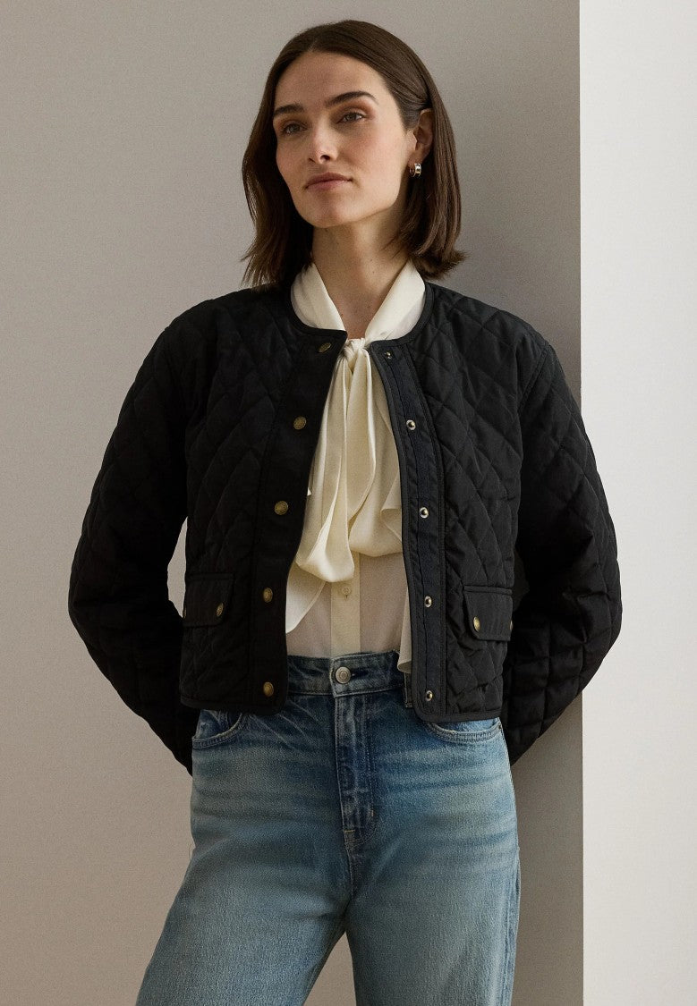 Lauren Ralph Lauren Cropped Diamond Quilted Jacket