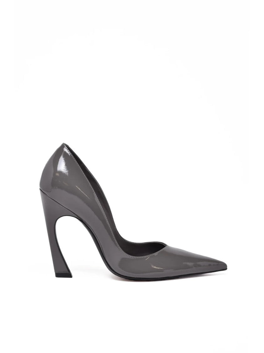 Schutz Grey Patent Leather Pumps