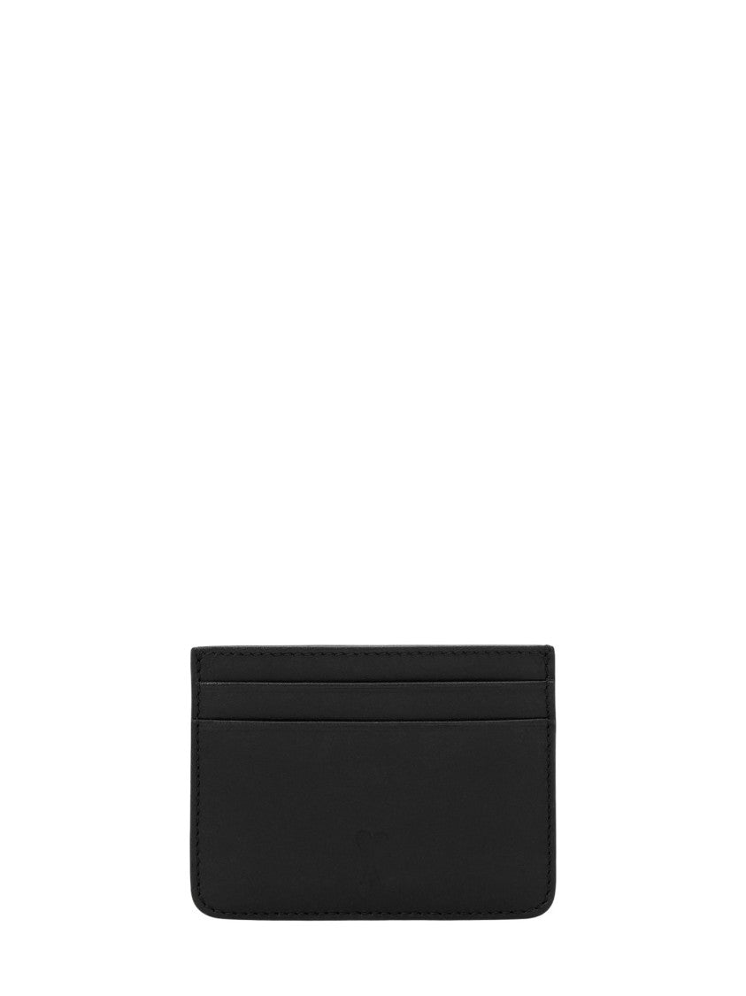 Ami Paris Card Holder Ami De Coeur Leather Wallet
