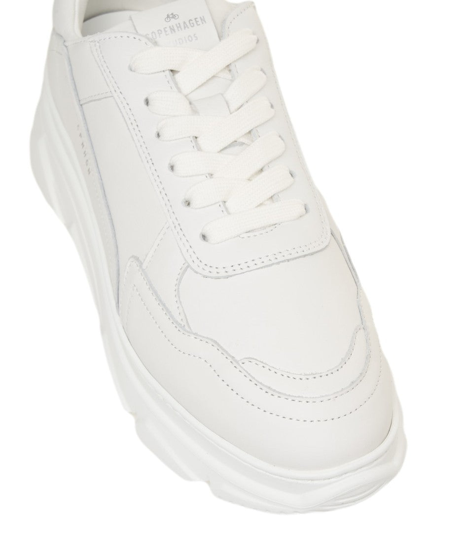 Copenhagen Rounded Premium Leather Sneakers With Chunky Rubber Sole
