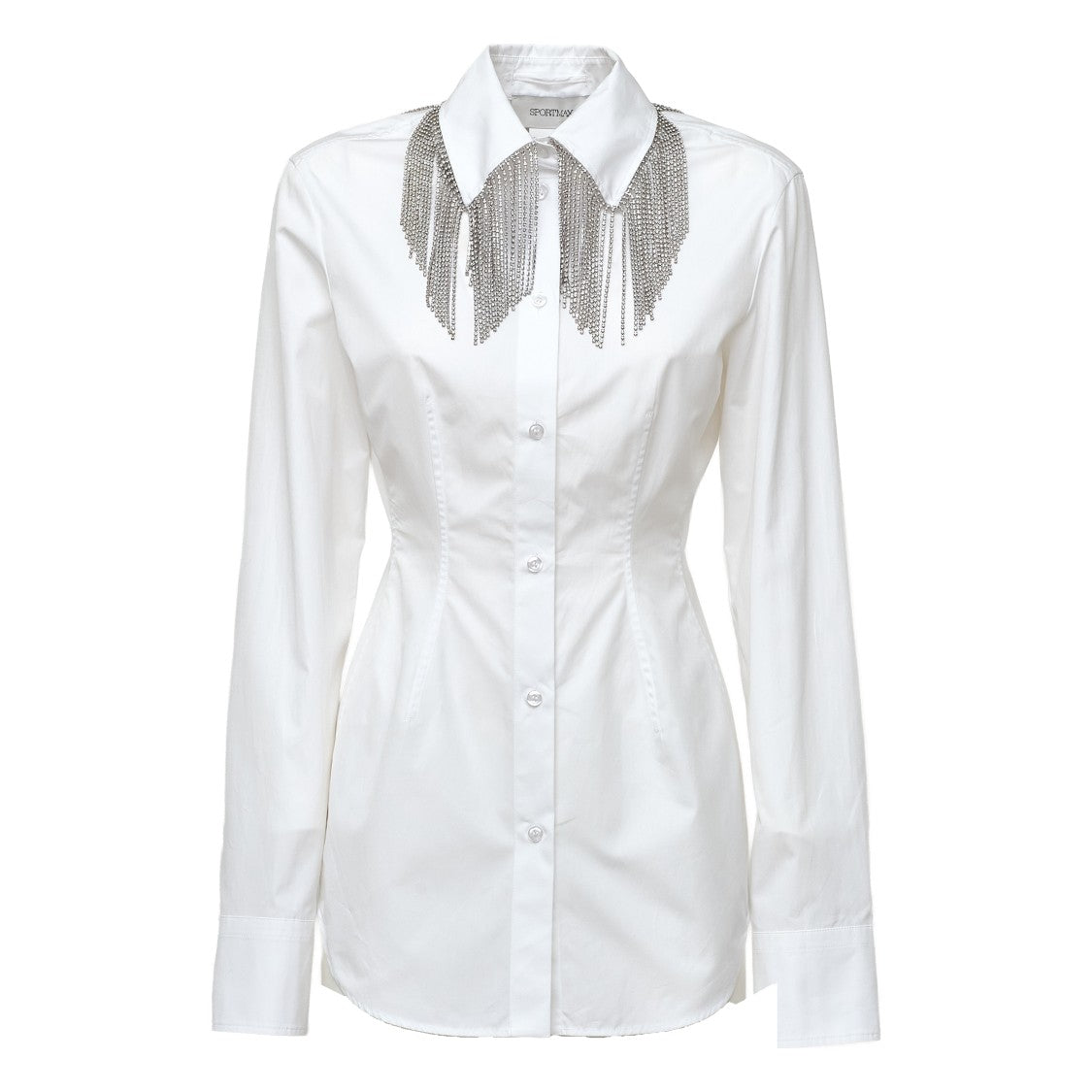 Sportmax Pesi Chain Embellished Cotton Poplin Shirt