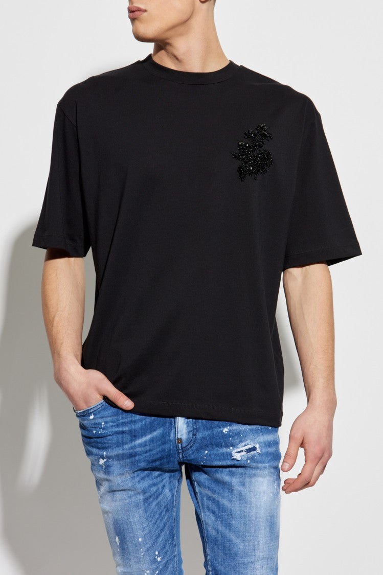 Dsquared2 Appliqué Black T-Shirt