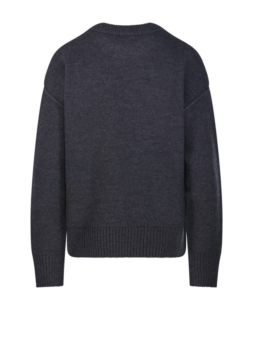 Ami Felted Merino Adc Round Neck Sweater