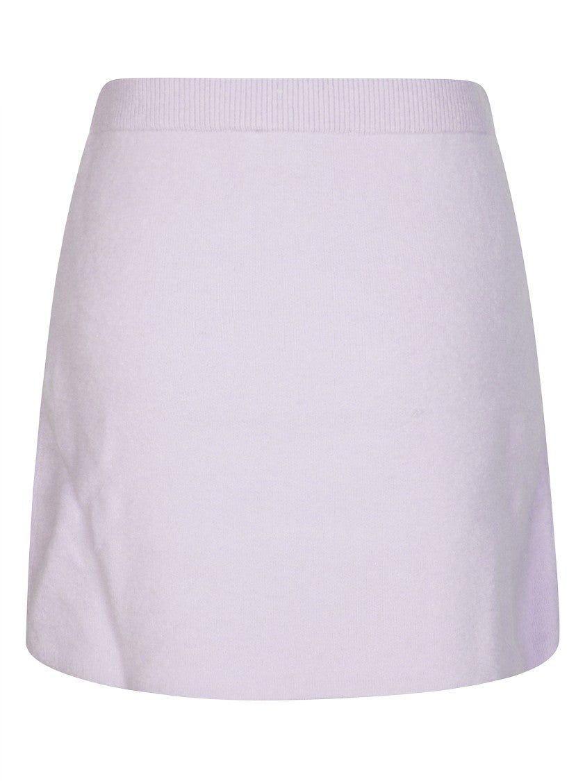 Self-Portrait Crystal-Embellished Pastel Lavender Mini Skirt