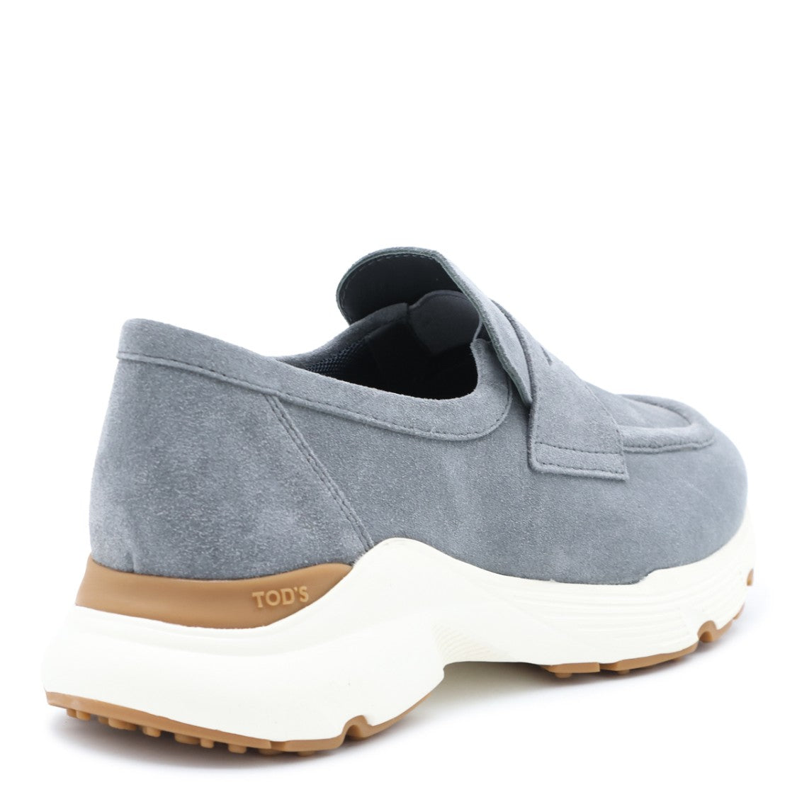 Tod's Loafer-Inspired Suede Flats With Contrasting Sole