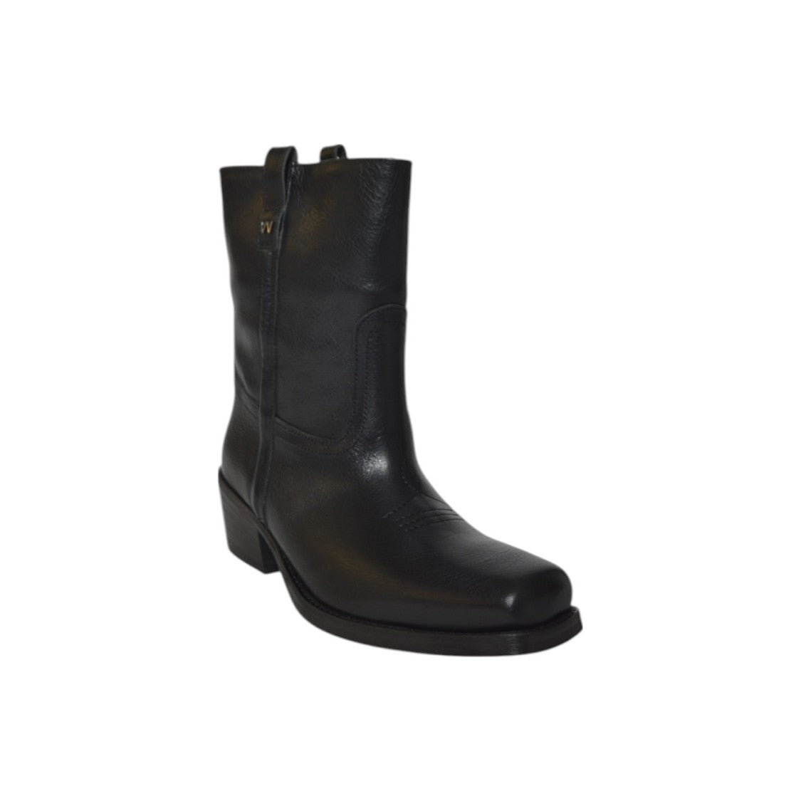 Max Mara Classic Cowboy-Inspired Ankle Boots With Textured Leather