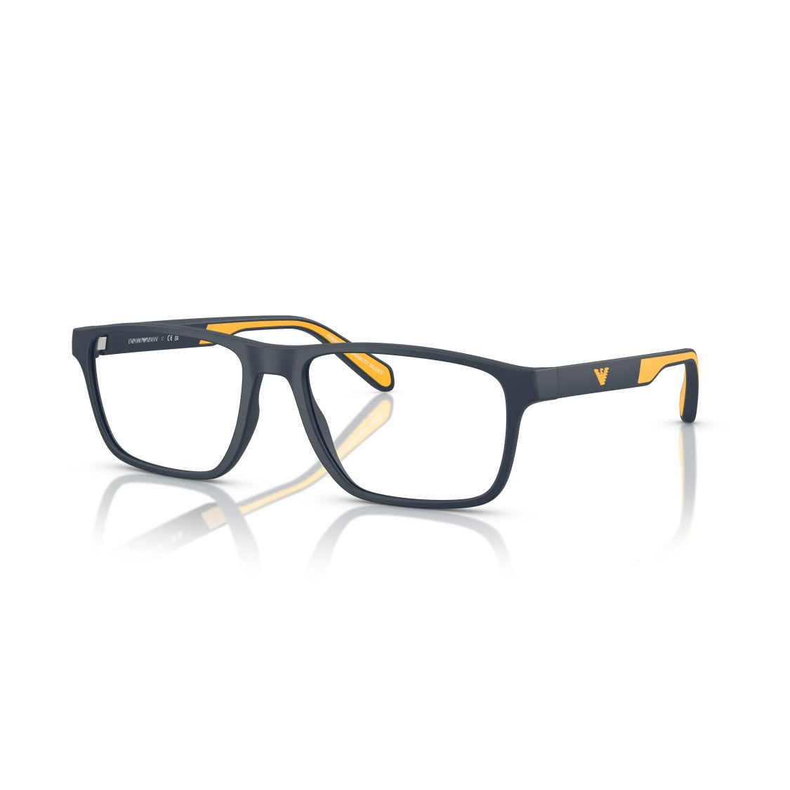 Emporio Armani 0Ea3233 Rectangular Eyeglass Frames In Matte Black With Vibrant Accents