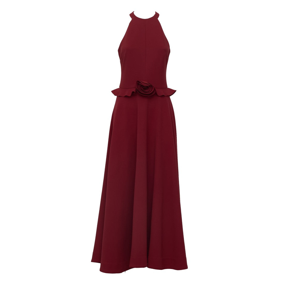 Rotate Fleuri Flower Open Shoulder Peplum Long Maxi Dress
