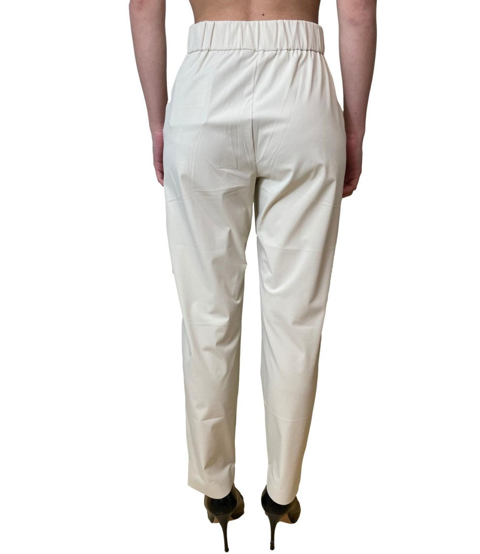 Max Mara Ivory White Mmlpaio Polyamide Trousers