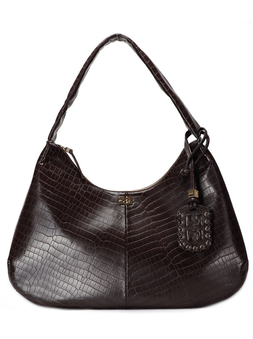 Ganni Bou Hobo Xxl Croco Bag