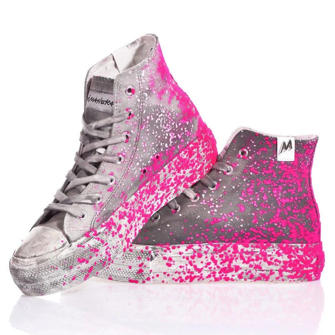 Mimanera Airlines Platform Fucsia Flock Sneakers