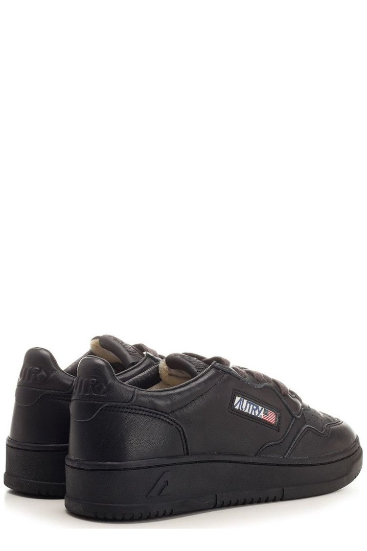 Autry Monochrome Black Low-Top Sneakers With Panel Detailing