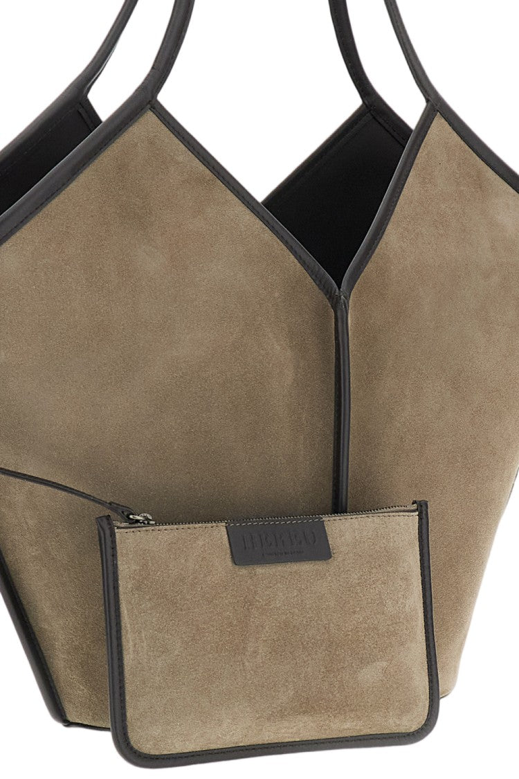 Hereu Grey Calella Suede Suede Leather Tote Bag