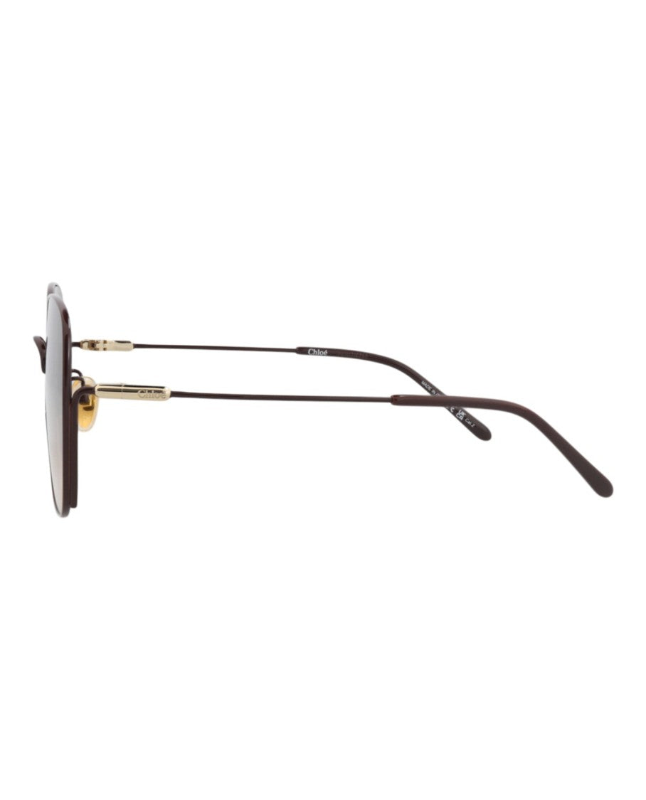 Chloé Square-Frame Metal Sunglasses