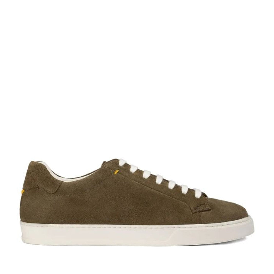 Doucal's Brown Smooth Suede Finish Refined Stitching Sneakers