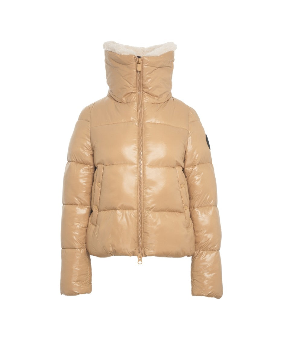 Save The Duck Quilted Puffer Jacket With Soft Faux Fur Collar