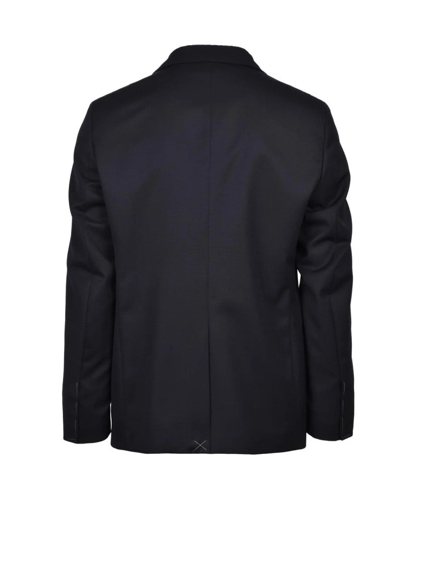 Michele Paoloni Black Virgin Wool Men's Velvet Tuxedo Jacket