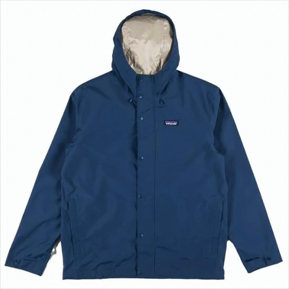 Patagonia Deep Blue Casual Jacket With Adjustable Hood And Functional Design