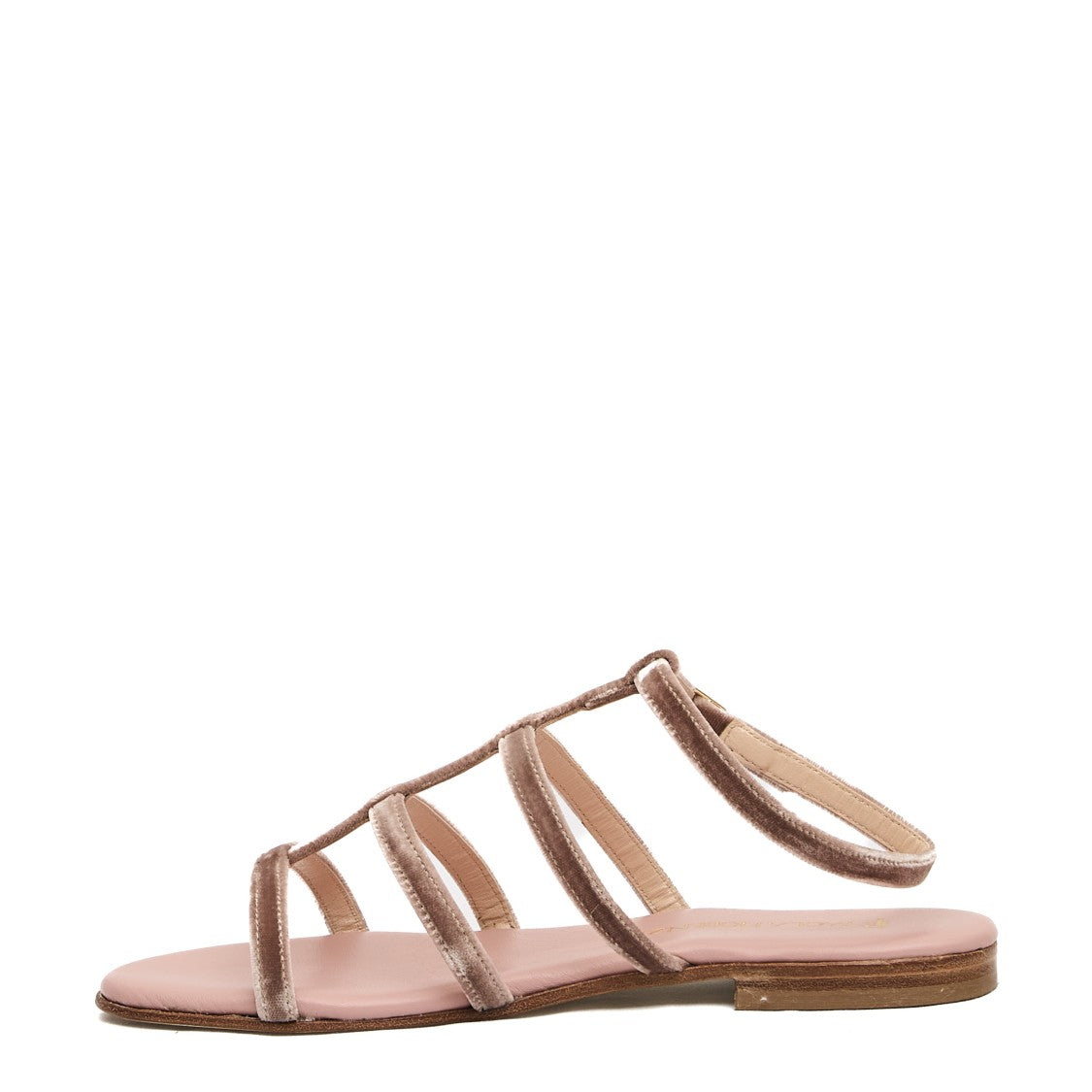 Paola Fiorenza Powder Pink Velvet Sandal