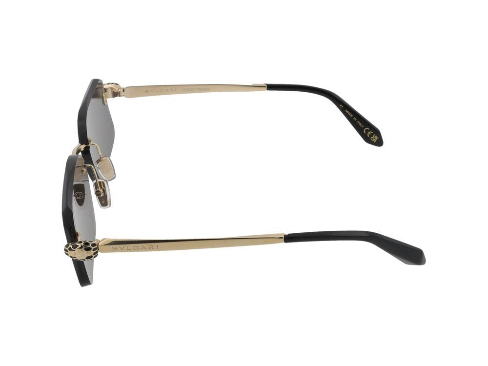 Bulgari Leopard Detail Rimless Rectangular Sunglasses