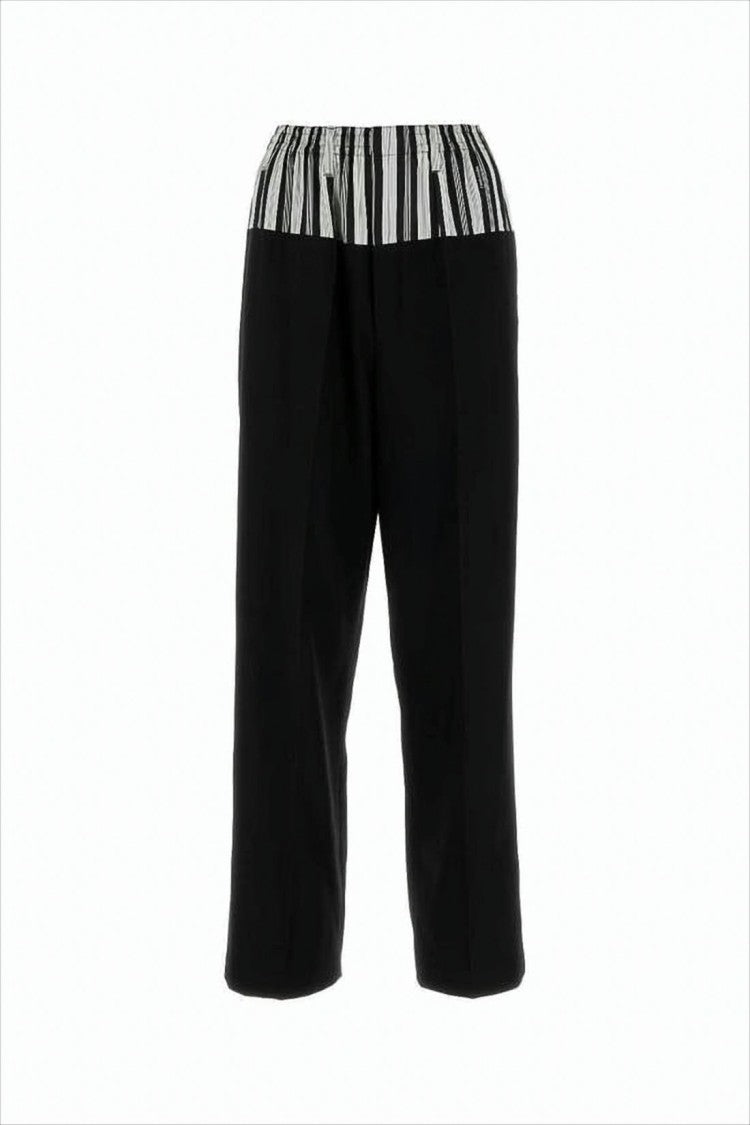 Fendi Cropped Straight Leg Fendi Pants With Elastic Waistband