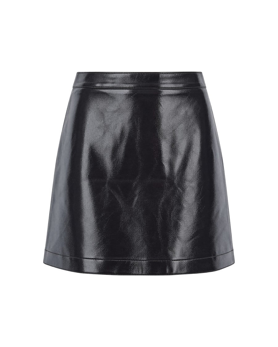 Sessùn Browny Abby Vinyl Satin-Lined Mini Skirt