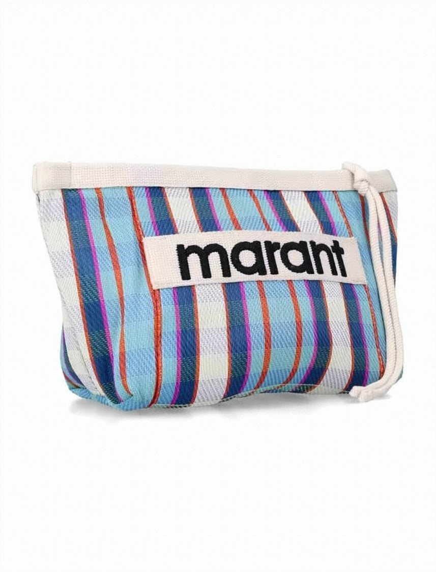 Isabel Marant Vibrant Striped Pouch Bag With Zip Closure
