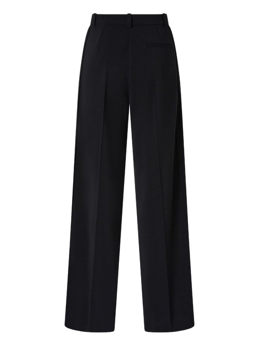 Pinko Straight-Leg Trousers In Black Stretch Crepe