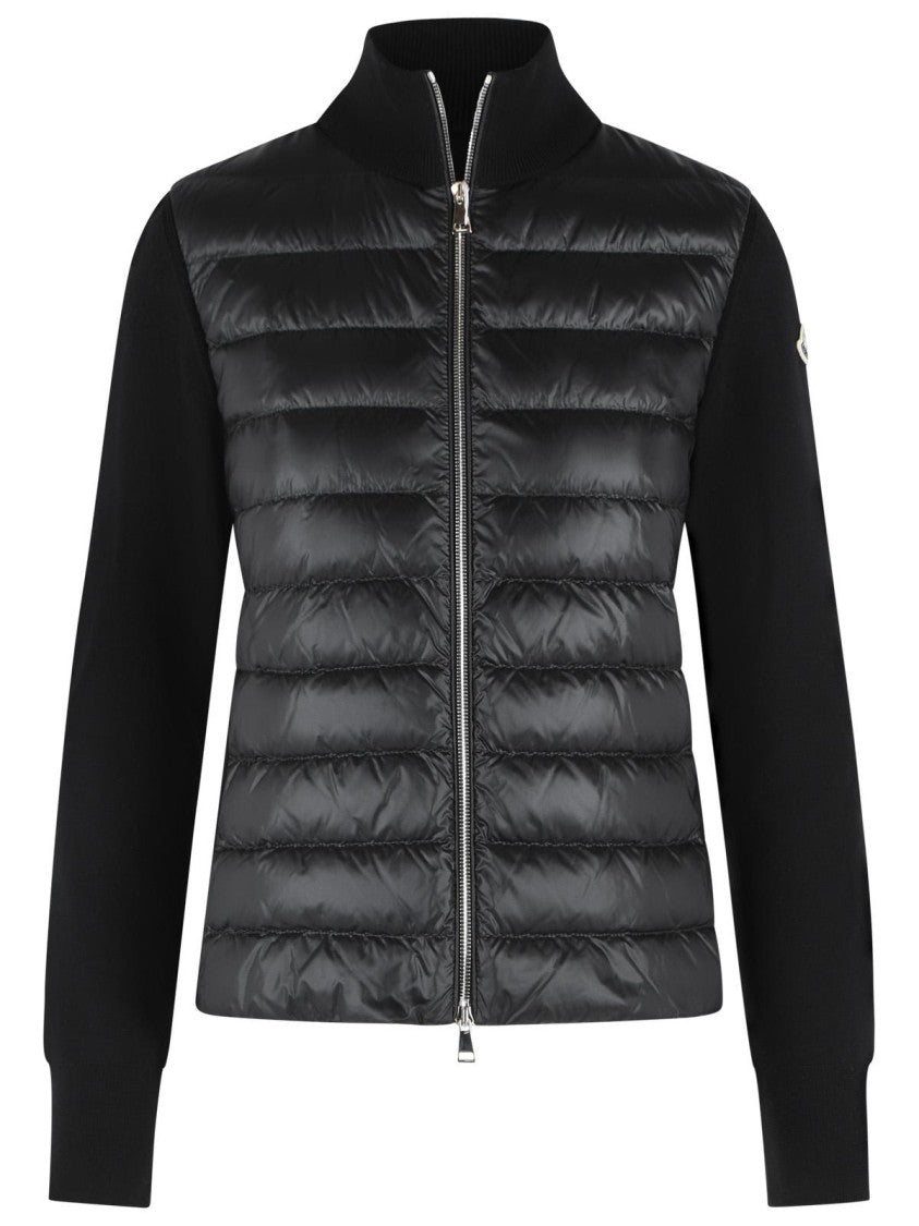 Moncler 'Tricot' Black Virgin Wool Cardigan