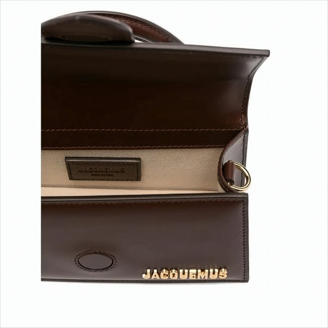 Jacquemus Structured Calf Leather Shoulder Bag With Signature Logo
