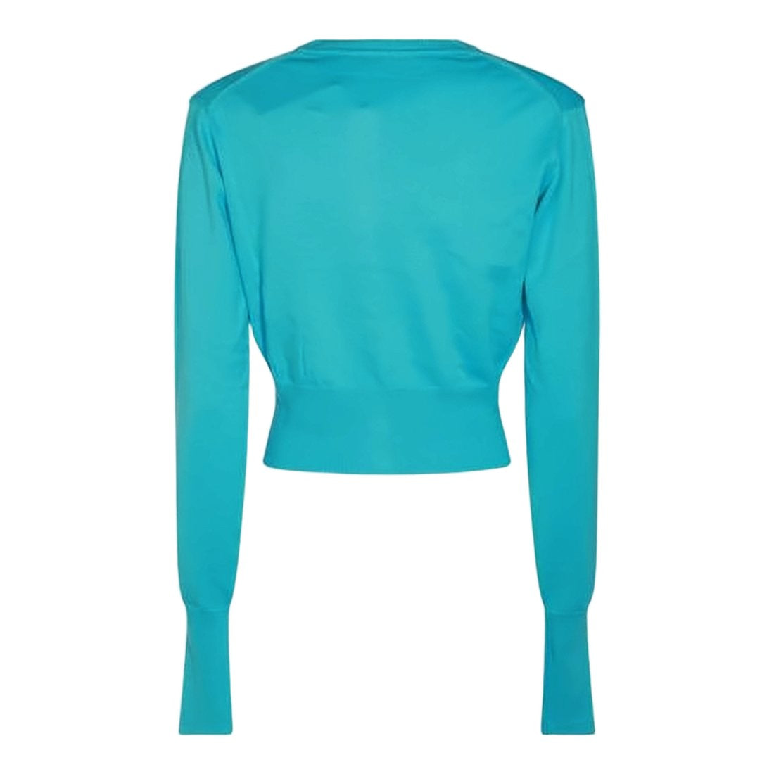 Vivienne Westwood Fitted Turquoise Cashmere Blend Cardigan With Exclusive Embroidery