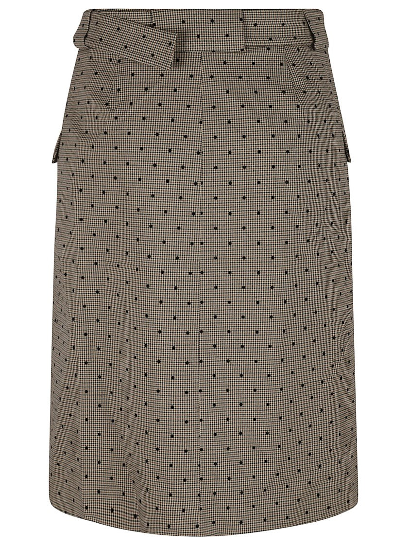 Ganni Check Pattern Skirt With Polka Dots
