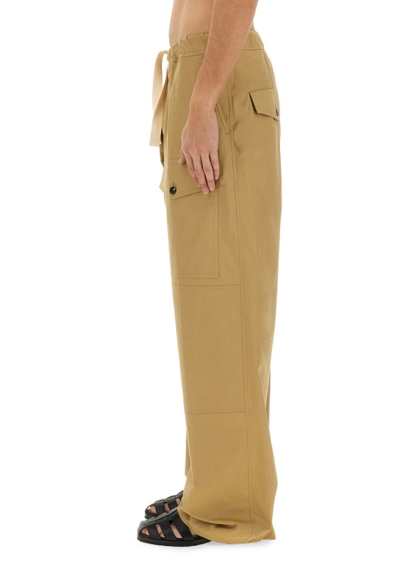 Dries Van Noten Straight-Cut Cotton Pants With Design