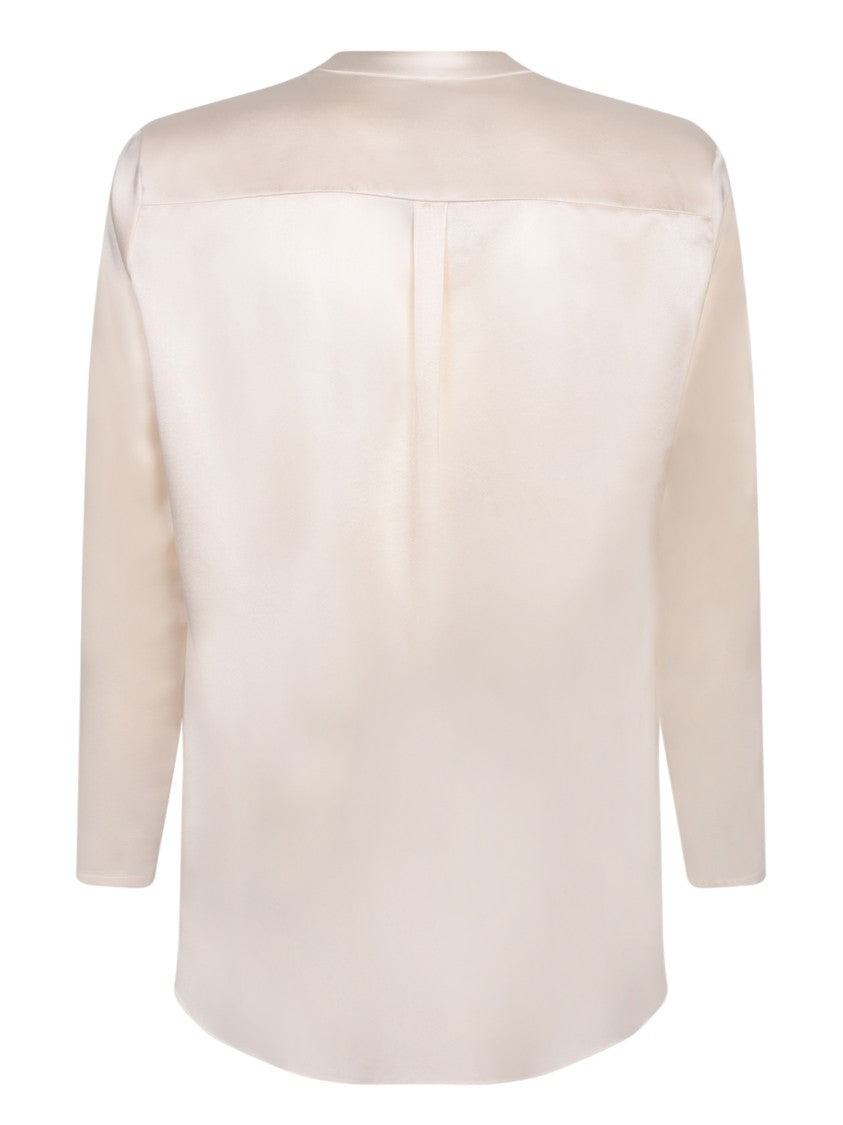 Blanca Vita Beige Korean Collar Tops