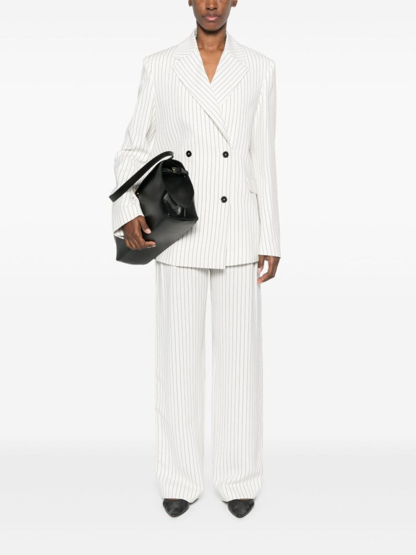 Loulou Studio White Striped Blazer