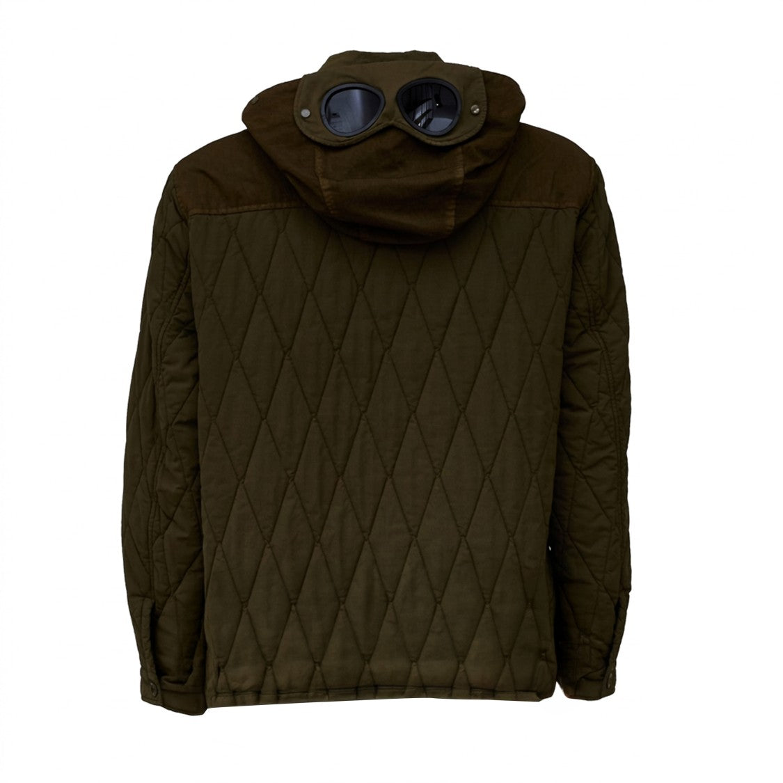 C.P. Company Gd Liner Mixed Goggle Jacket With Quilted Diamond Pattern