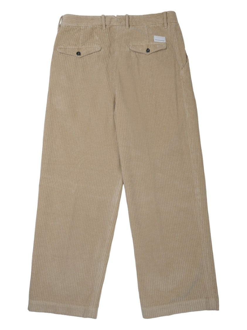 Nine In The Morning Neutrals Cropped Ribbed Cotton Wide-Leg Pants