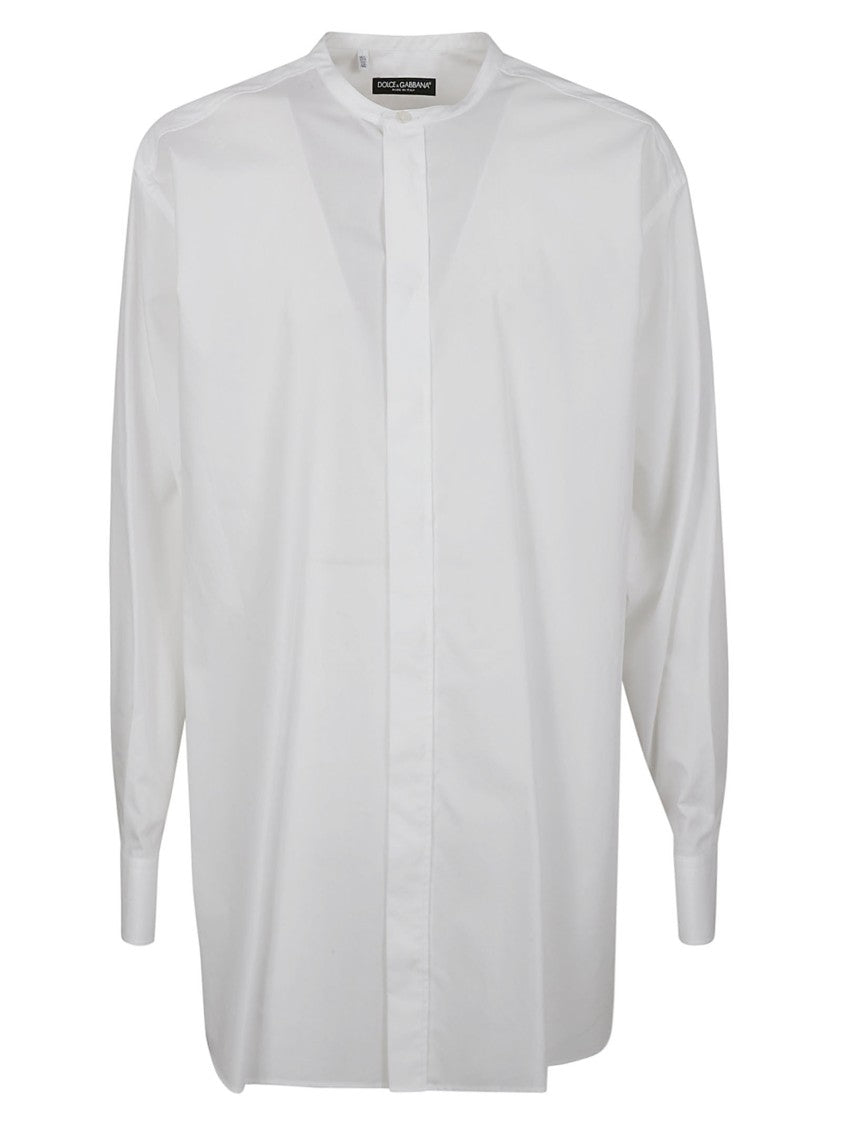 Dolce & Gabbana White Shirt With Band Collar