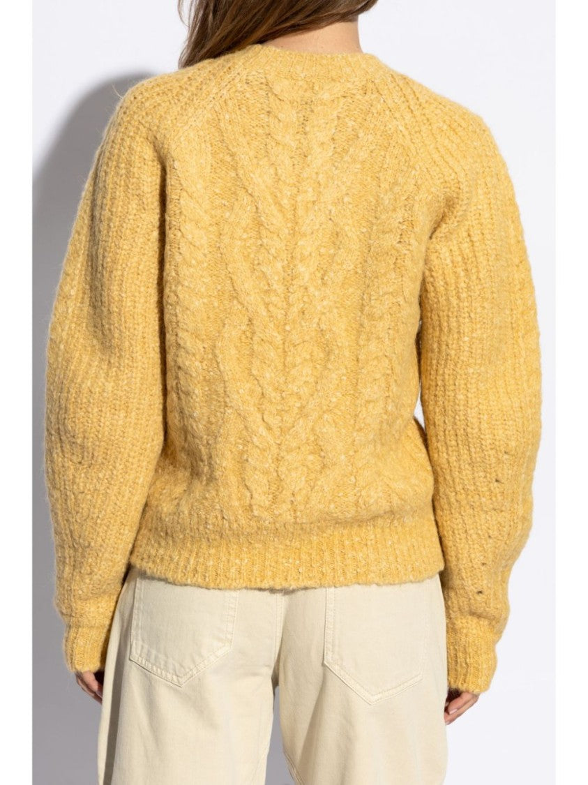 Isabel Marant Textured Cable Knit Sweater With Relaxed Fit And Raglan Sleeves