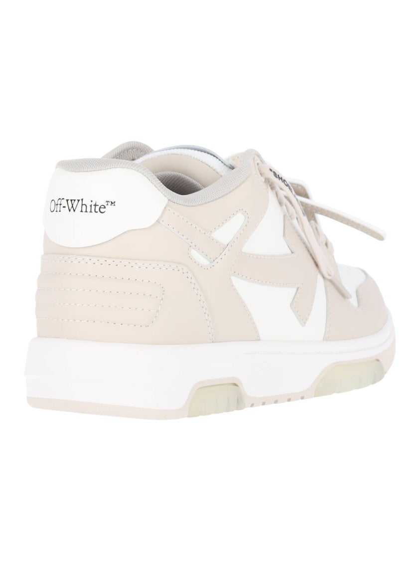 Off-White Beige Leather Out Of Office Sneakers