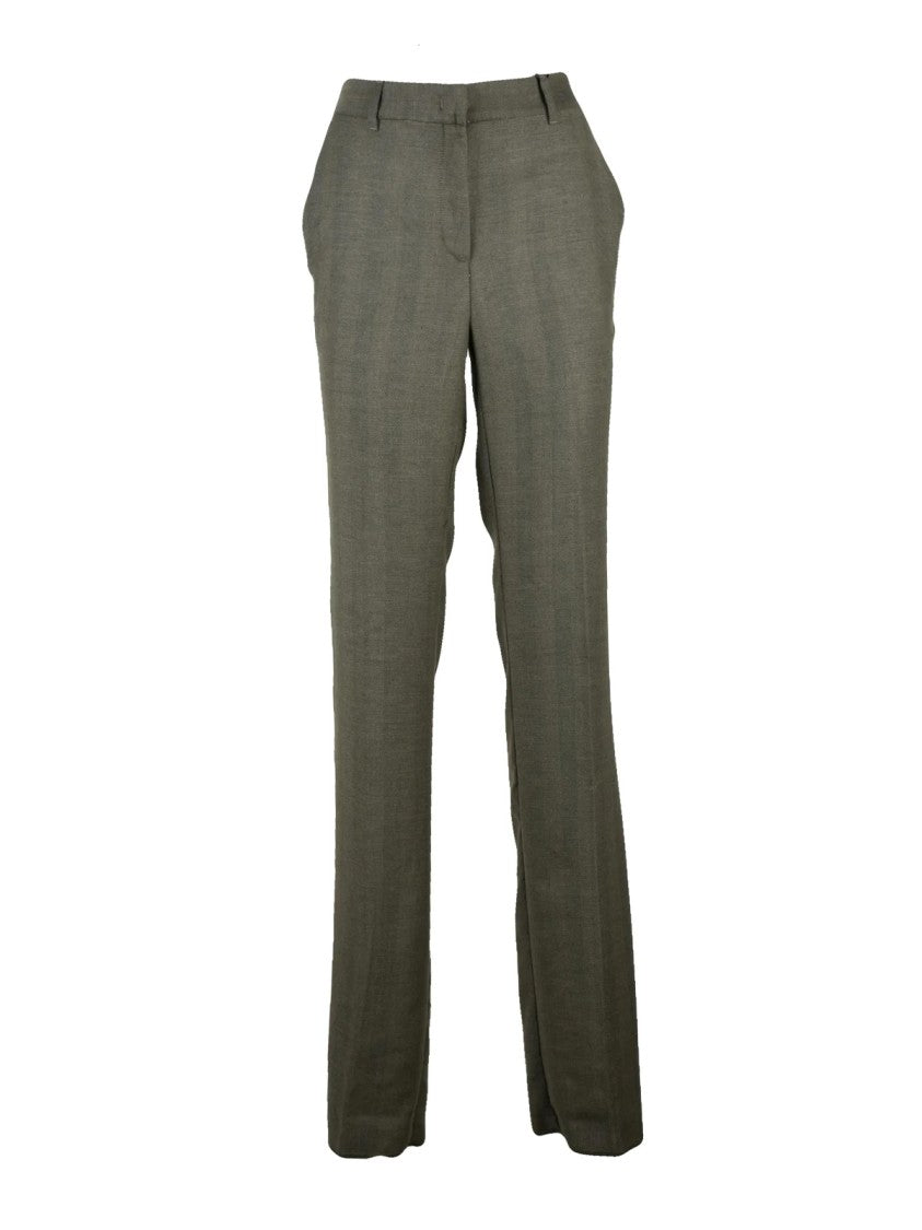 Marella Straight-Leg Virgin Wool Trousers With Tailored Fit