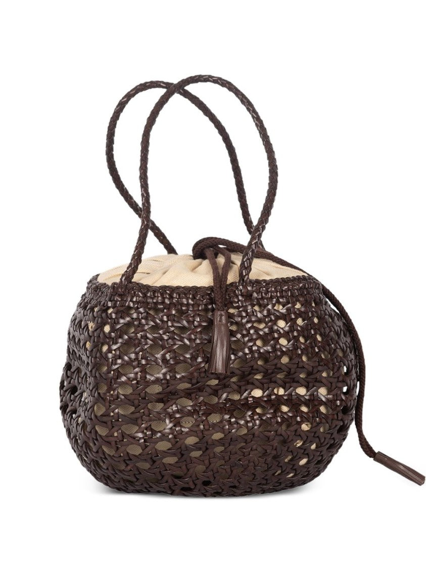 Dragon Diffusion Woven Calf Leather Shoulder Bag With Braided Handles