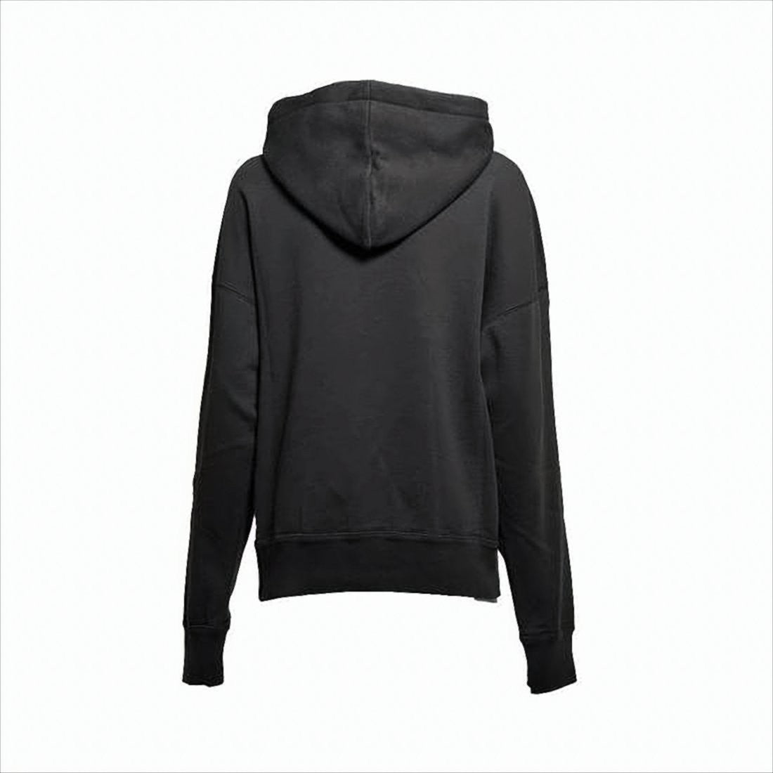 Isabel Marant Textured Logo Black Hoodie With Drawstring Hood