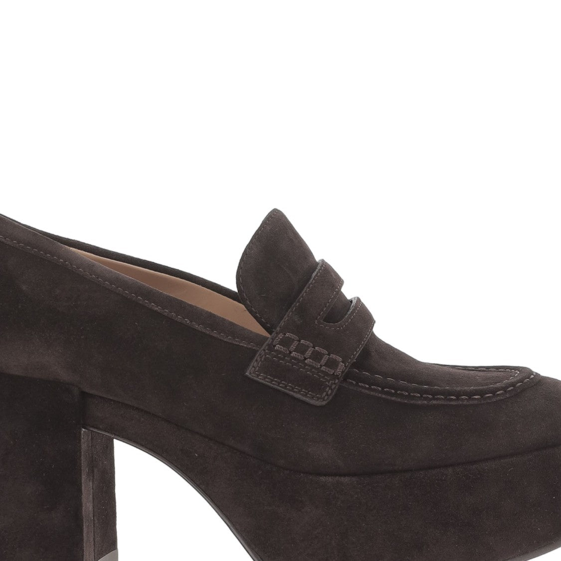 Gianvito Rossi Platform Suede Loafers With Chunky Heel