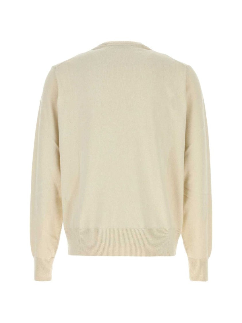 Vivienne Westwood Minimalist Light Beige Sweater With Ribbed Details