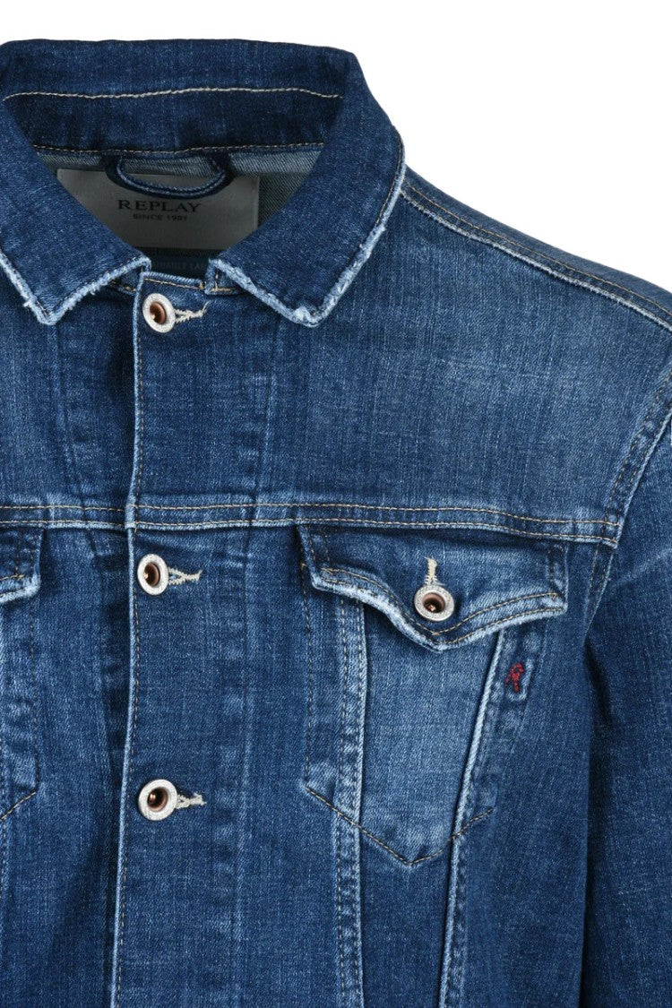 Replay Structured Blue Denim Jacket