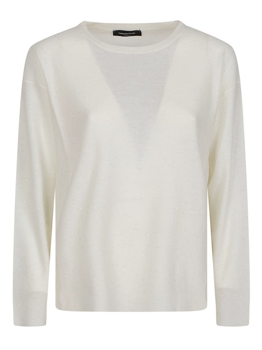 Fabiana Filippi Round Neck Virgin Wool-Blend Sweater