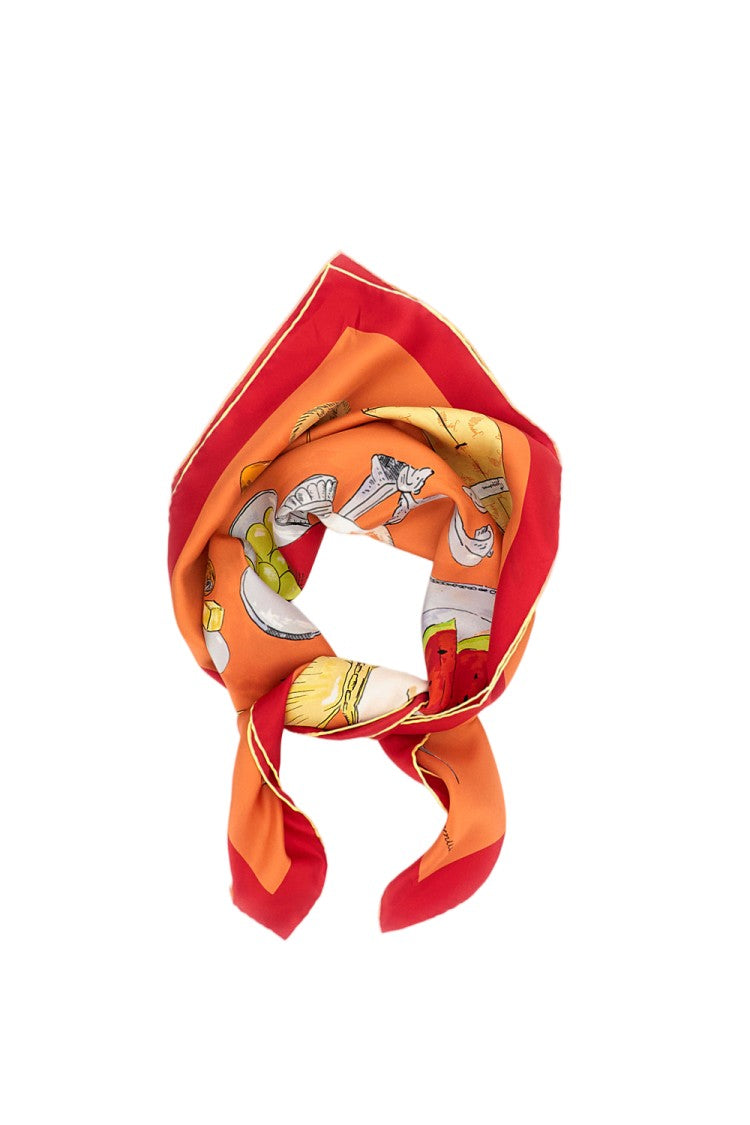 Jacquemus Multicolor Cocktail Print Silk Square Scarf