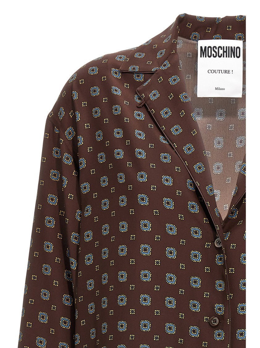 Moschino Richly Patterned Silk Shirt With Button Closure