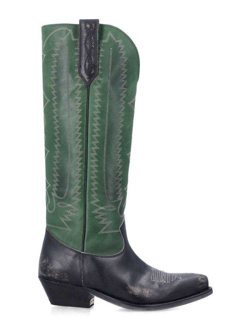Golden Goose Wish Star Embroidered Western Leather Boots